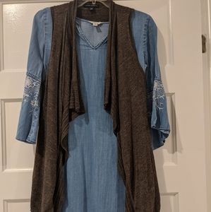 Bannana Republic gray brown sweater vest